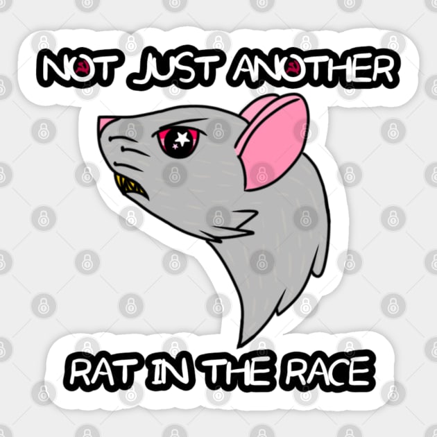 Not Just Another Rat In The Race (Full Color Version) Sticker by Rad Rat Studios